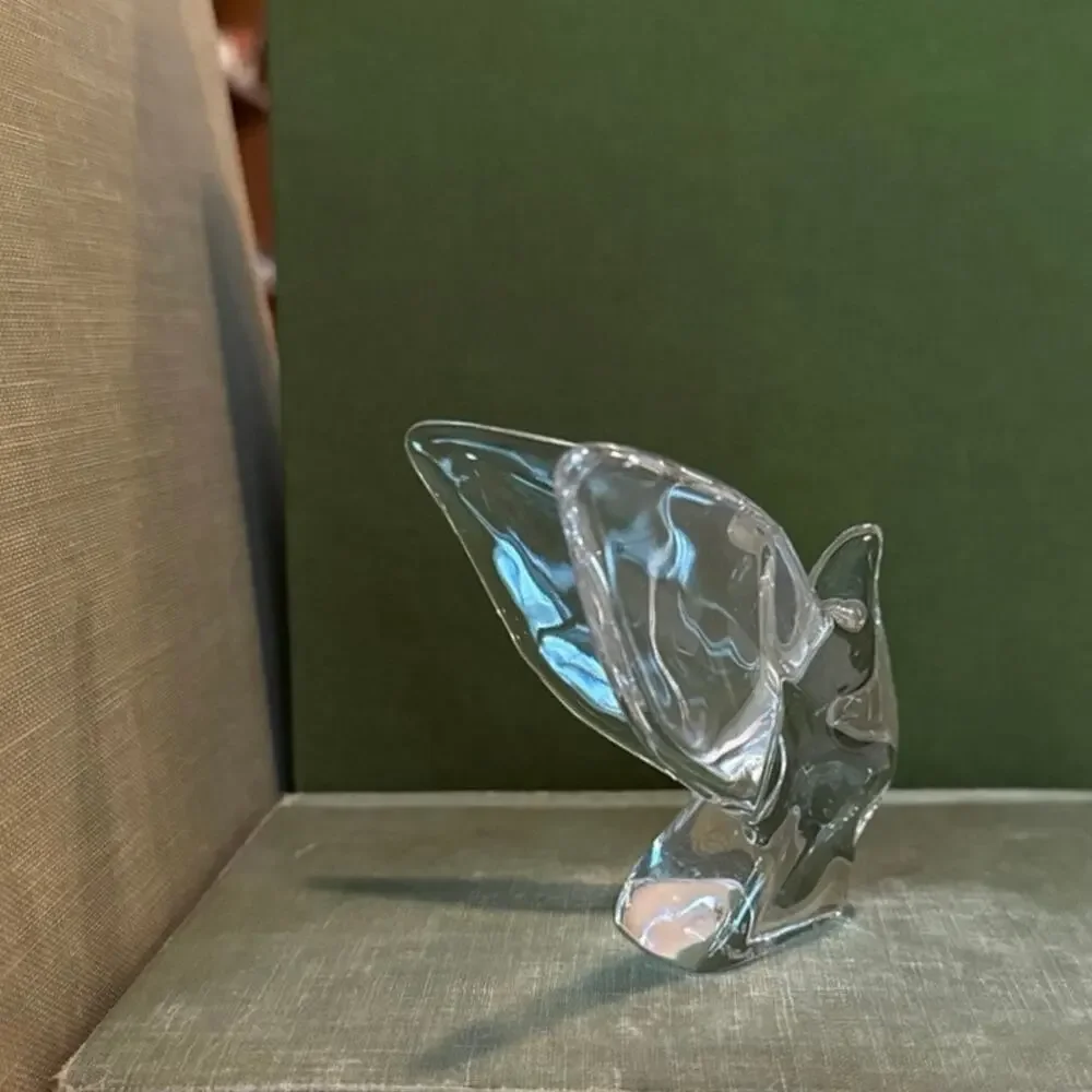 FC 83 France Glass Bird Figurine • Clear Art Glass • 3.25”